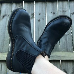Steel-toe leather Dr. Marten Chelsea boots